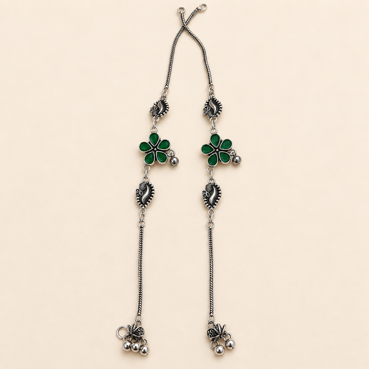 Silver Charm Layered Anklet