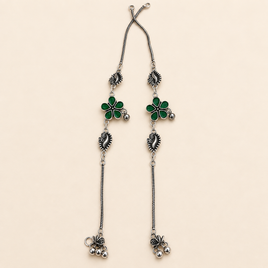 Silver Charm Layered Anklet