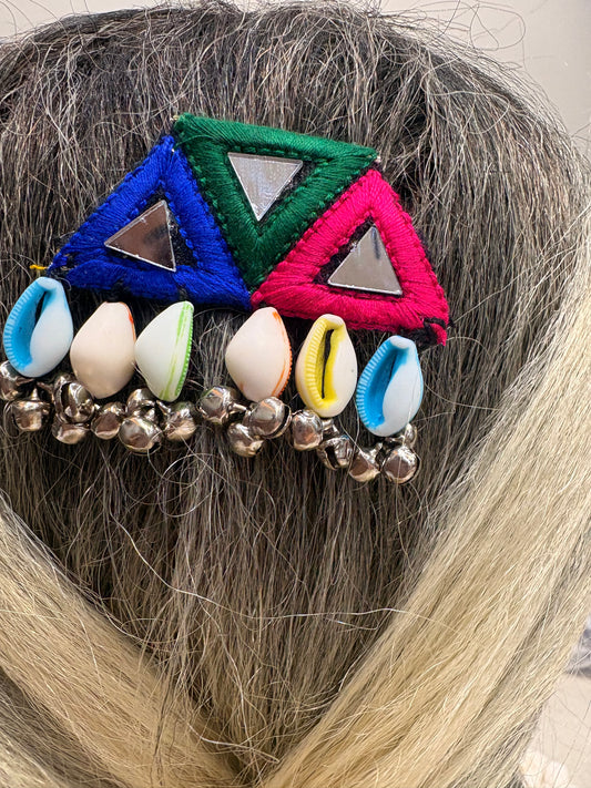 Multicolor Mirror & Shell Hair Accessory