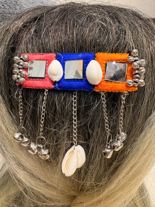 Multicolor Mirror & Shell Hair Accessory