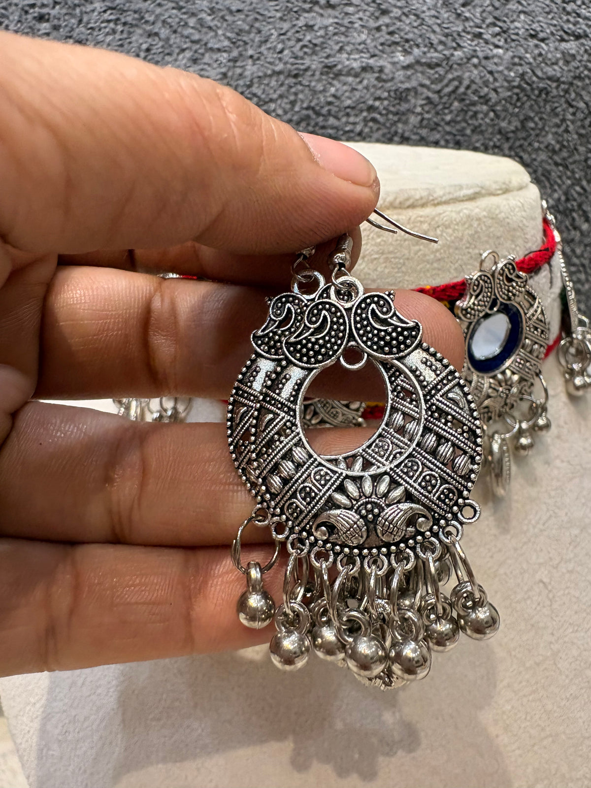 Multicolour Mirror Oxidised Handcrafted Choker